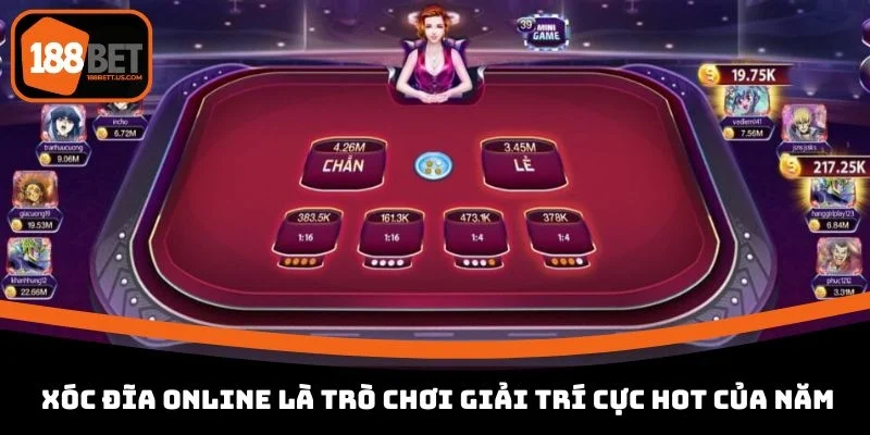 xoc dia online 188bet tro choi hot Xóc đĩa online 188BET nên lựa chọn của năm 2025